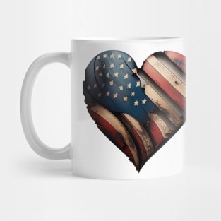 Patriotic Heart - Tattered but Still Strong Mug